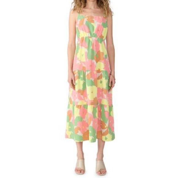 SOCIAL STANDARD by Sanctuary Smocked Back in Fiesta Floral Summer Dress Size S - Picture 2 of 16